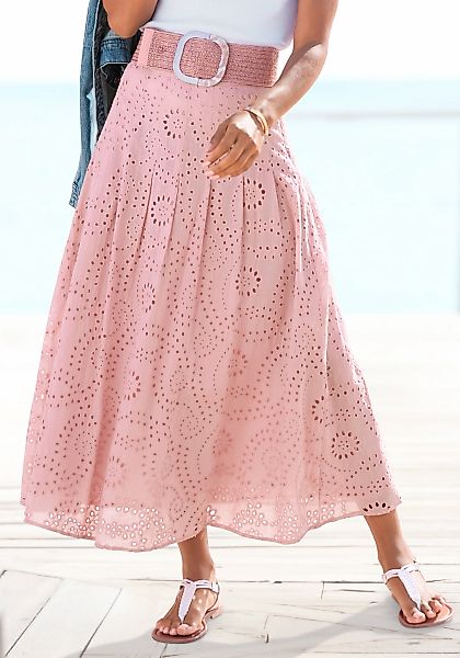 Buffalo Maxirock aus Spitze, Eyelet, Sommerrock, modische Lochstickerei günstig online kaufen