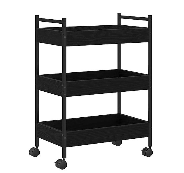 vidaXL Küchenwagen Küchentrolley Schwarz Eichen-Optik 50 x 30 x 70 cm, (1 S günstig online kaufen