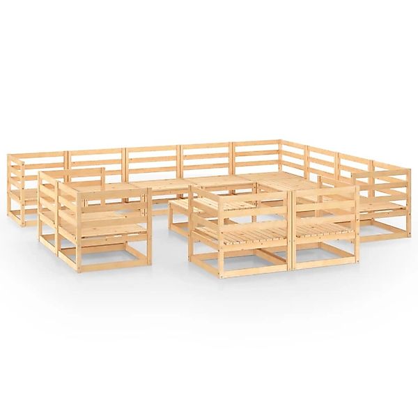 vidaXL 13-tlg Garten-Lounge-Set Massivholz Kiefer Modell 3 günstig online kaufen