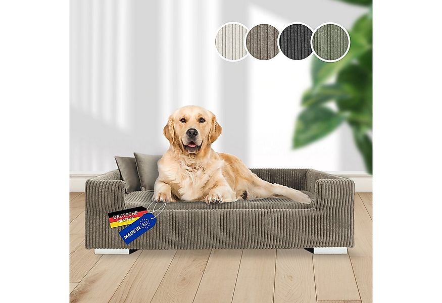 Rohrschneider Tiersofa Hundesofa Cord hoher Rand, waschbarer Bezug 4 Farben günstig online kaufen