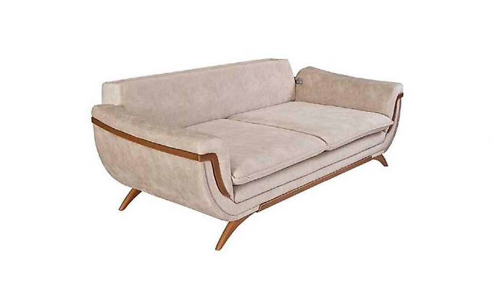 Xlmoebel Sofa Neues 3-Sitzer Stoffsofa in Beige mit Designer-Design und wei günstig online kaufen