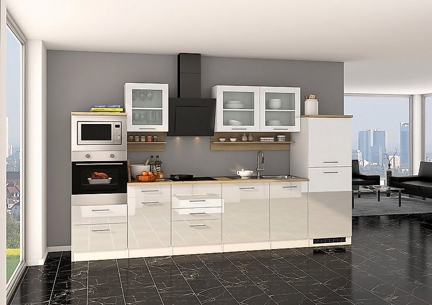 KOCHSTATION Küchenzeile KS-Mailand, mit Elektrogeräten, Breite 340 cm günstig online kaufen