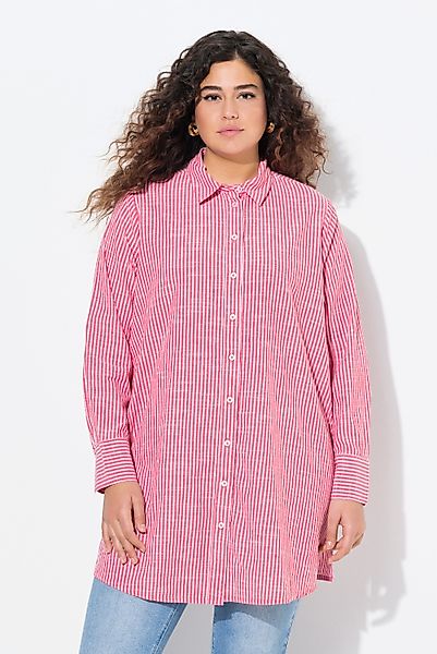 Ulla Popken Longbluse Longbluse Streifen A-Linie günstig online kaufen