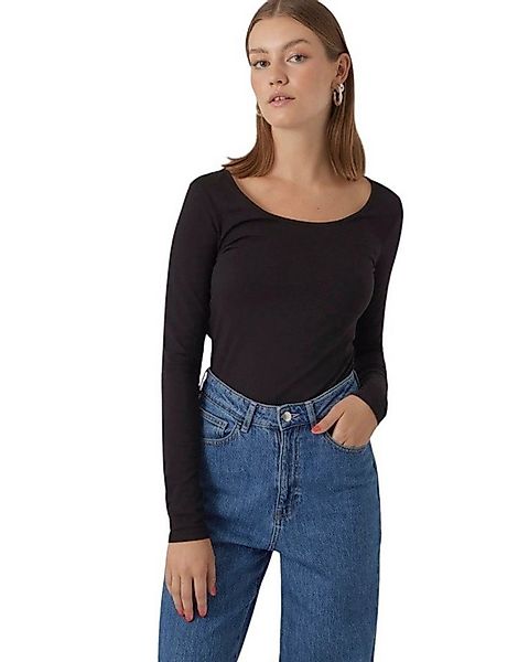 Vero Moda Langarmshirt stilvolle Longsleeves mit U-Neck Ausschnitt (2er-Pac günstig online kaufen