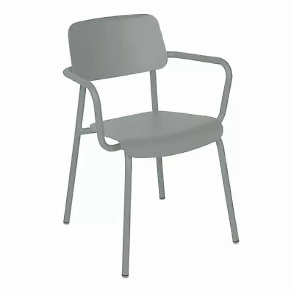 Stapelbarer Stuhl Studie metall grau / Gepolsterte Sitzfläche - Fermob - günstig online kaufen