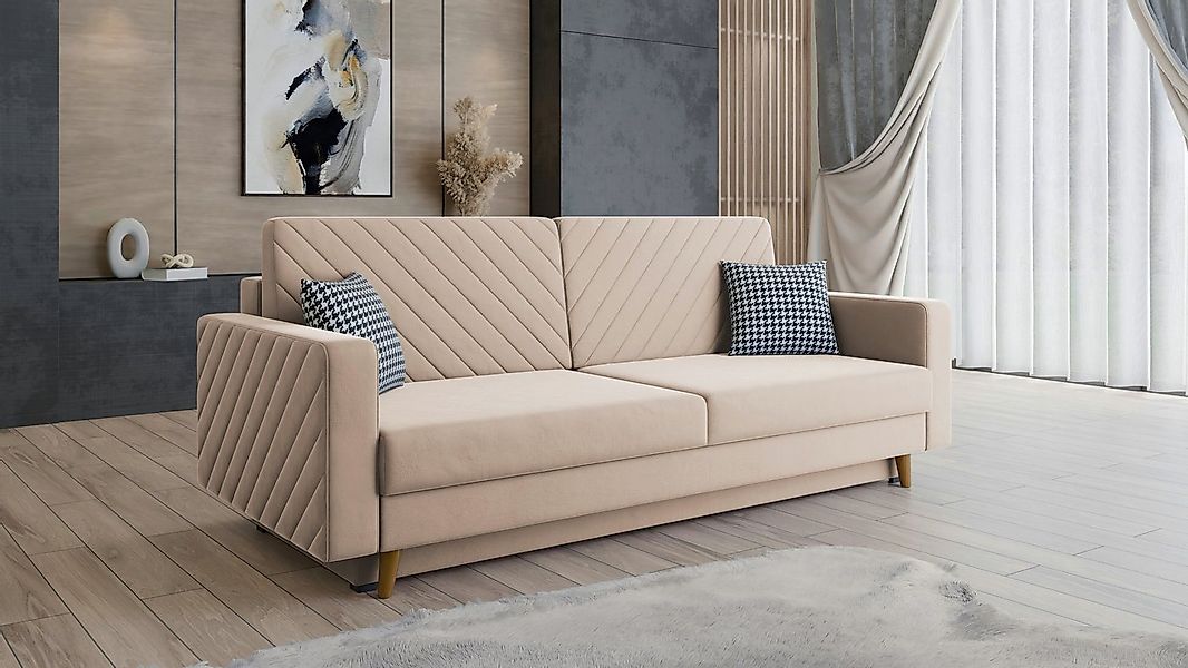 MOEBLO Schlafsofa CALIFORNIA, Sofa aus Samtstoff Couch für Wohnzimmer Sofag günstig online kaufen