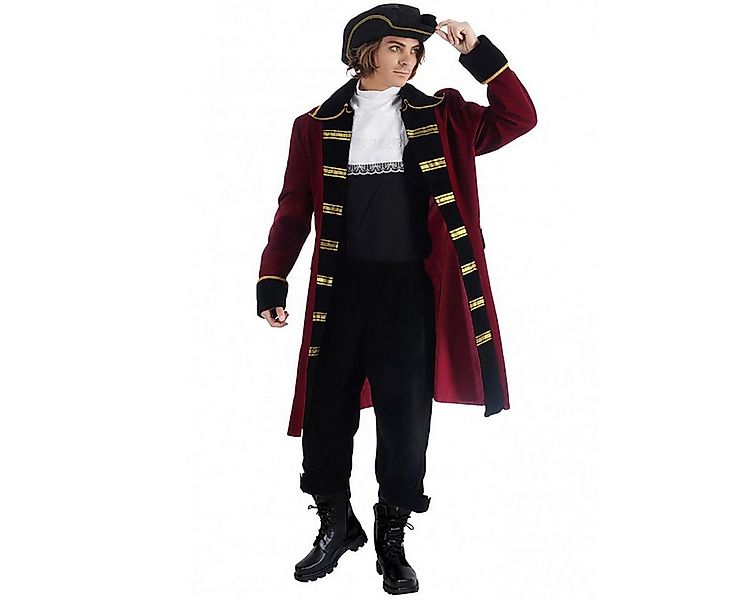 CHAKS Piraten-Kostüm Kapitän Jacke, Hose, Hut und Jabot für Herren Fasching günstig online kaufen