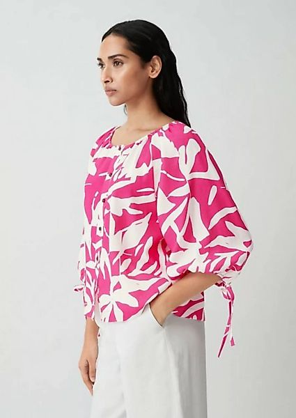 Comma 3/4-Arm-Shirt Twill-Bluse aus Viskosemix Raffung günstig online kaufen