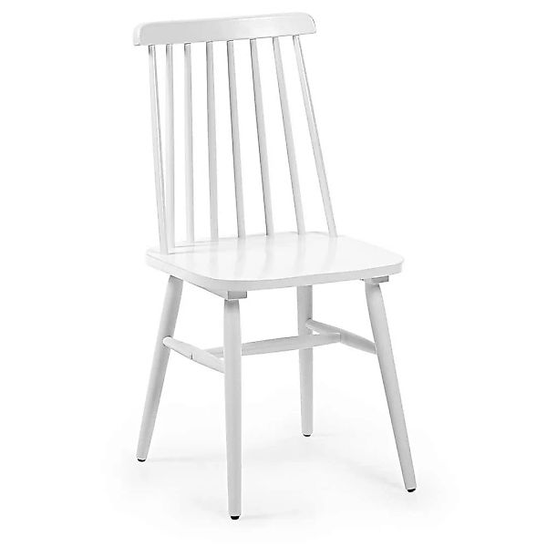 Stühle in Weiß massiv verstrebter Lehne (2er Set) günstig online kaufen