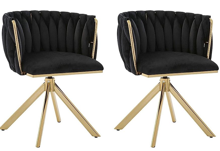 LVHOM Armlehnstuhl Set, 180° drehbar mit runden Rückenlehne, Wohnzimmerstuh günstig online kaufen