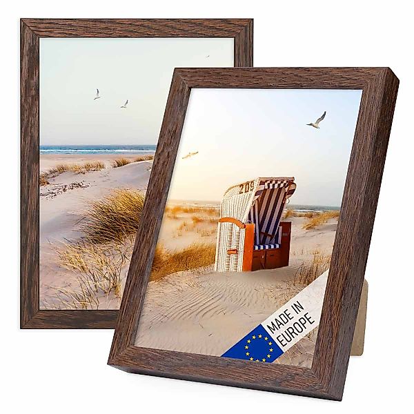 PHOTOLINI Bilderrahmen 2er Set Massivholz-Rahmen Modern günstig online kaufen