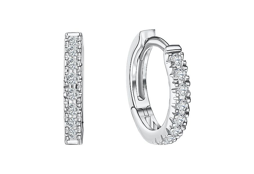 Vivance Paar Creolen 585/- Weißgold Zirkonia günstig online kaufen