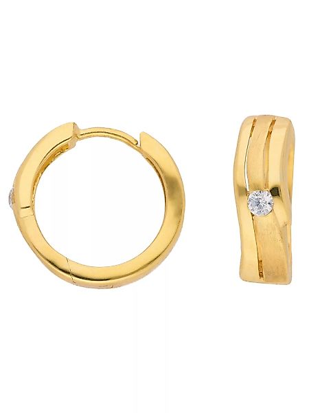 Adelia´s Paar Ohrhänger "333 Gold Ohrringe Creolen", mit Zirkonia Goldschmu günstig online kaufen