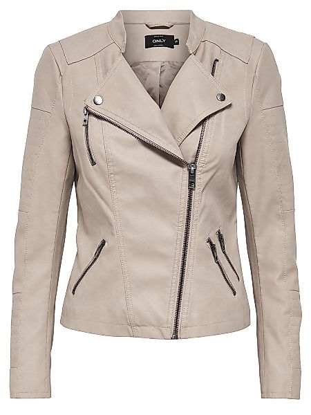 ONLY Leder-look Jacke Damen Grau günstig online kaufen