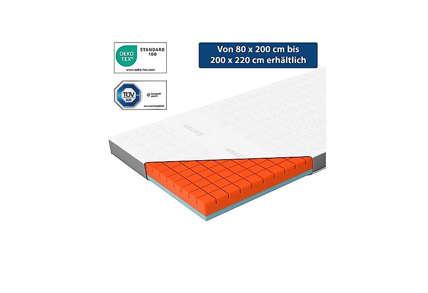 Matratzenauflage eazzzy Premium Cube Topper Matratzentopper 90 x 200 x 9 cm günstig online kaufen