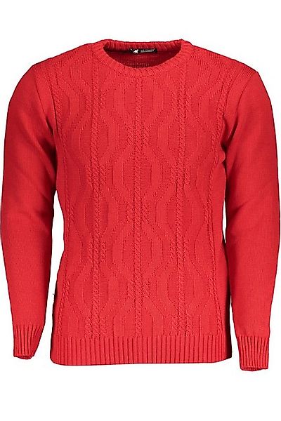 U.S. GRAND POLO Strickpullover Eleganter Herrenpullover in Rot mit Zopfmust günstig online kaufen