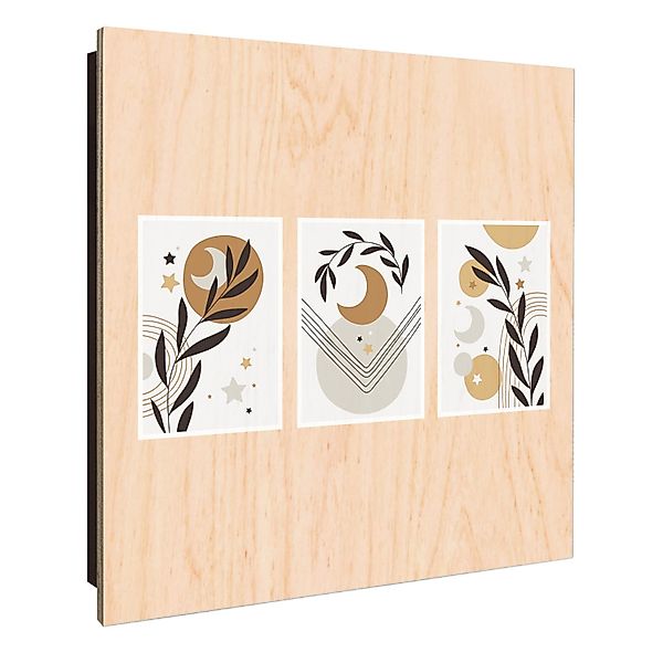 Banjado Schlüsselkasten Holz 30x30cm Schwarz Scharnier Rechts 50 Haken Desi günstig online kaufen