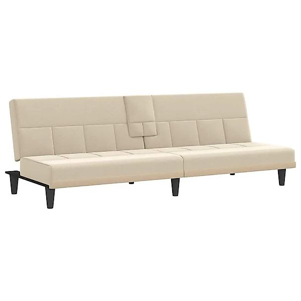 vidaXL Schlafsofa mit Getränkehaltern Creme Stoff 351866 günstig online kaufen