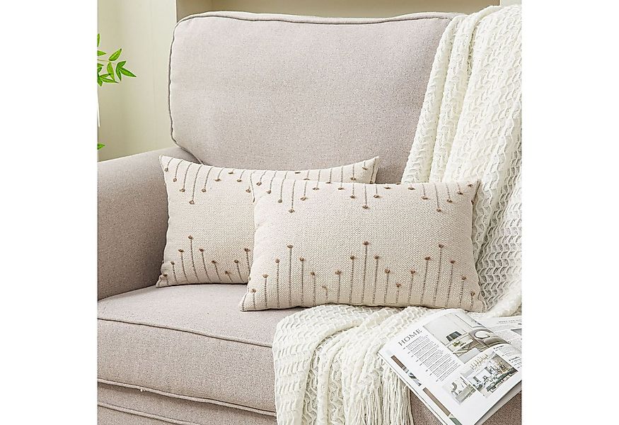 BYSURE Kissenbezug, (2 Stück), Kissenbezug aus Baumwoll-Jacquard mit Aussch günstig online kaufen