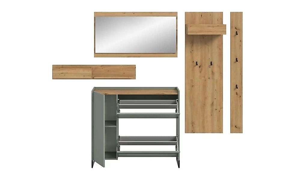 Garderobenkombination   ¦ grün ¦ Maße (cm): B: 192 H: 236 Garderoben & Klei günstig online kaufen