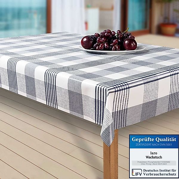 laro Tischdecke Wachstuch-Tischdecken Abwaschbar Karo. anthrazit/grau günstig online kaufen