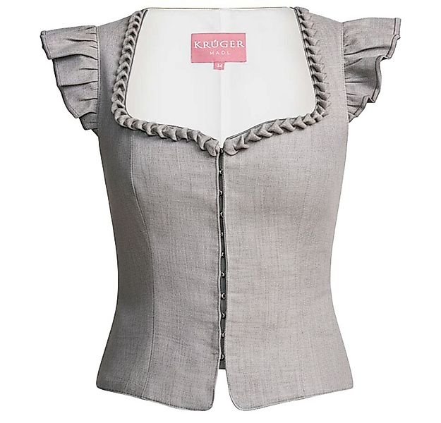 KRÜGER COLLECTION Dirndl Trachtenmieder Thalina hellgrau günstig online kaufen