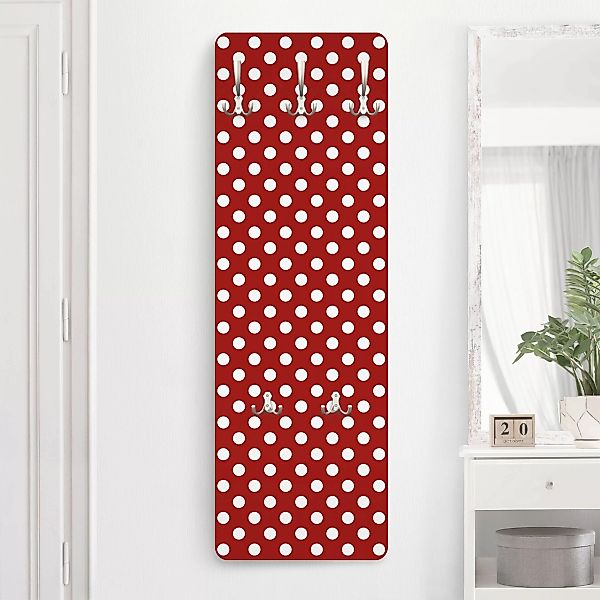 Wandgarderobe Holzpaneel No.DS92 Punktdesign Girly Rot günstig online kaufen