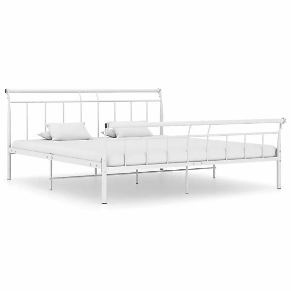Bettgestell Weiß Metall 200x200 Cm günstig online kaufen