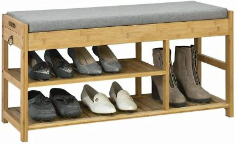 SoBuy® Schuhregal Sitzbank Schuhschrank mit Sitzfläche und Schubladen natur günstig online kaufen