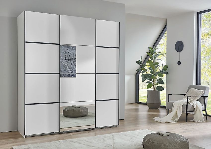Wimex Schwebetürenschrank »Jork Kleiderschrank mit Spiegel, schwarze Metall günstig online kaufen