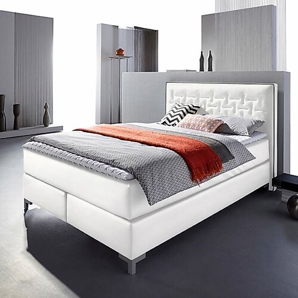 INOSIGN Boxspringbett »Coos«, mit besonderer Steppung im Kopfteil, 3 Matrat günstig online kaufen