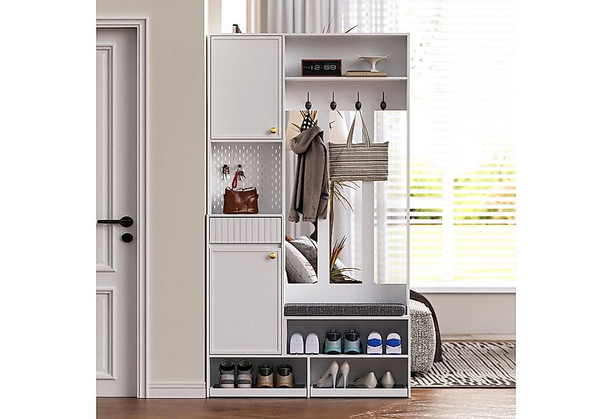 Merax Garderoben-Set Komplett-Set, (Kompaktgarderobe, 1-St), Flurgarderobe günstig online kaufen