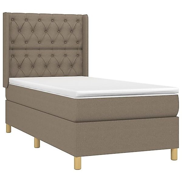 vidaXL Bett Boxspringbett mit Matratze & LED Taupe 80x200 cm Stoff günstig online kaufen