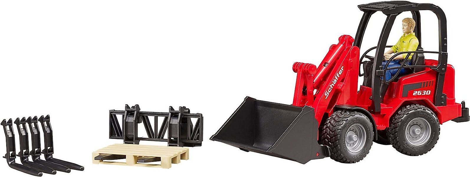 Bruder® Spielzeug-Bagger Schäffer Hoflader 2630 mit Figur und Zubehör (0219 günstig online kaufen