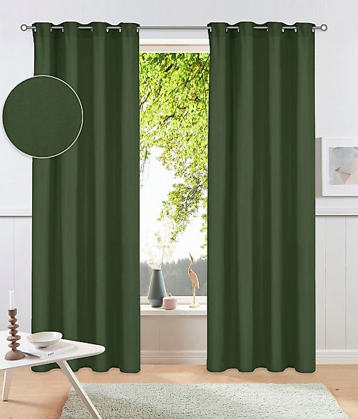 OTTO home Vorhang "Parry" Ösen 2 Stk. tlg. 2-er Set, blickdicht, monochrom, günstig online kaufen
