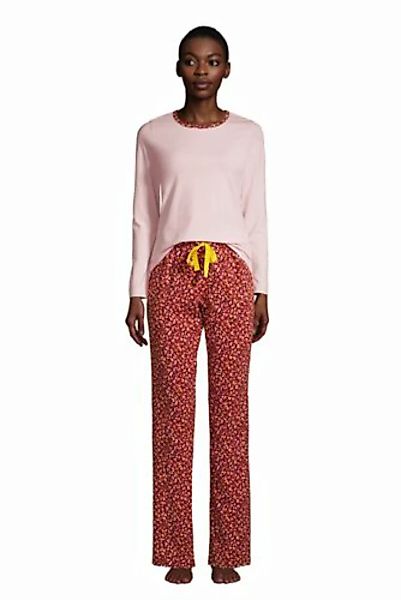 Gemustertes Jersey Pyjama-Set in Petite-Größe, Damen, Größe: L Petite, Rot, günstig online kaufen