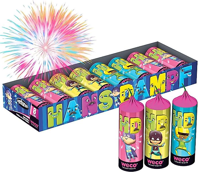 PYROHELD Geburtstagskerze XXL Jugendfeuerwerk Set Hans Dampf - 8 Teilig Sil günstig online kaufen