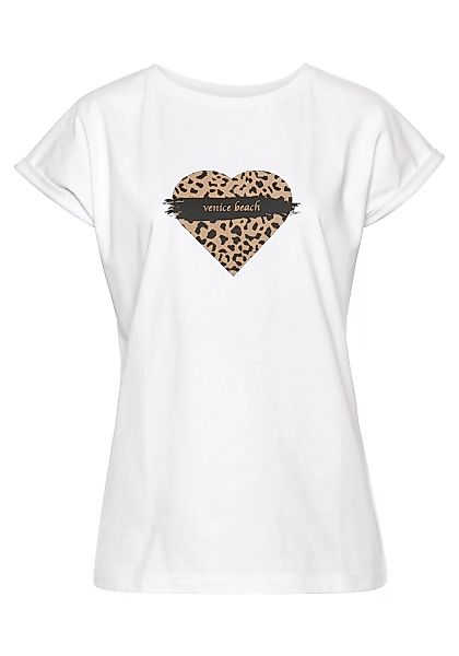 Venice Beach Kurzarmshirt mit Frontprint, T-Shirt aus Baumwolle, lockere Pa günstig online kaufen