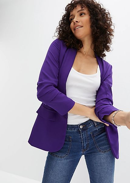 bonprix Jackenblazer femininer Stil, schmale Passform, aus Polyester und El günstig online kaufen