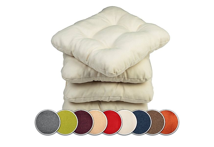 sunnypillow Stuhlkissen 4er Set Stuhlkissen 45x45 cm Bequeme 8cm, Polsterau günstig online kaufen