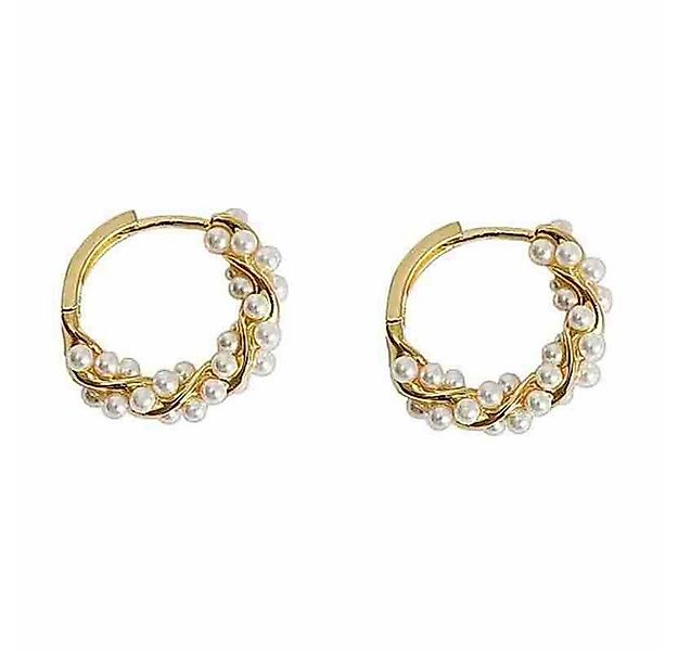 POPOLIC Perlenohrringe Sterling Silber Perlen Twist Creolen Ohrringe für Fr günstig online kaufen
