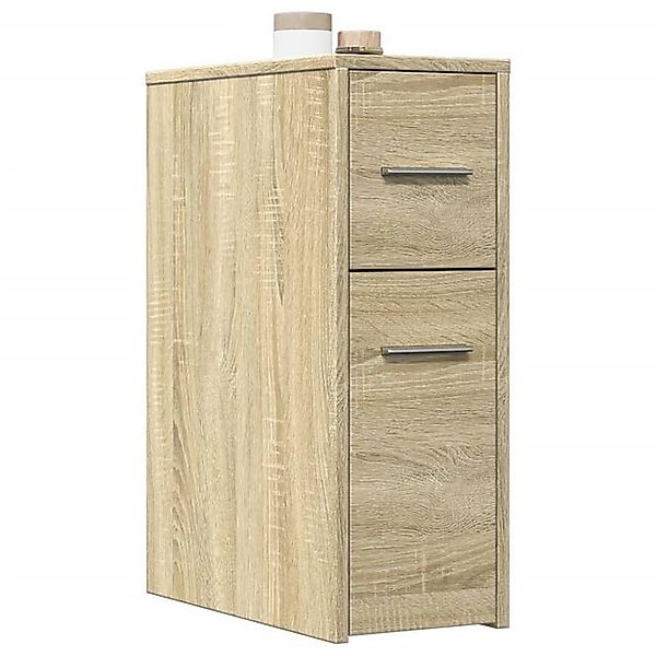 vidaXL Aktenschrank Badschrank Schmal mit Rollen Sonoma Eiche Spanplatte günstig online kaufen