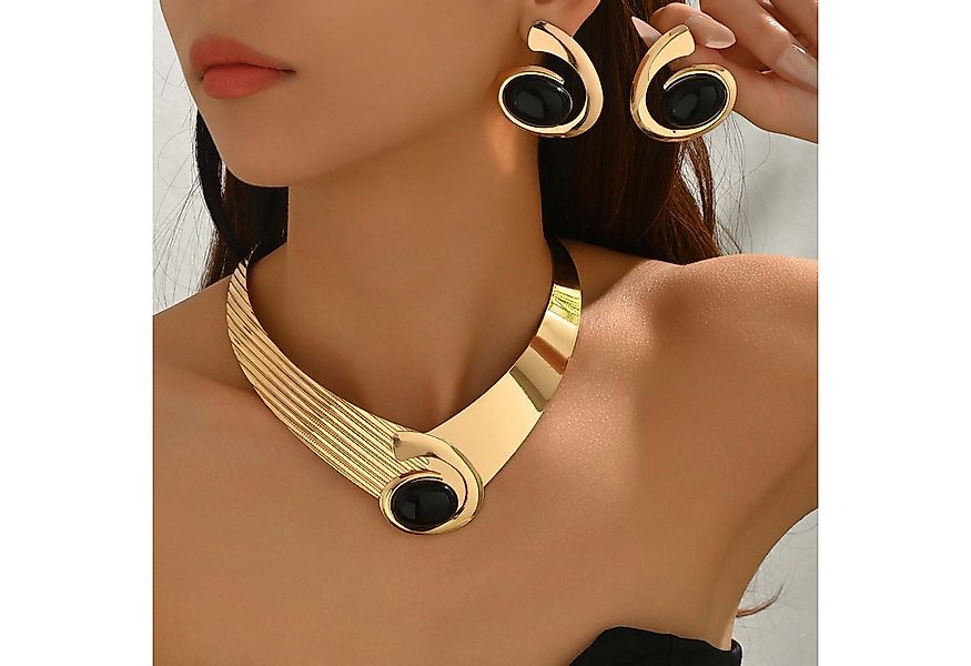 trends for living Schmuckset Schmuckset für Damen: Geometrische Edelsteinke günstig online kaufen