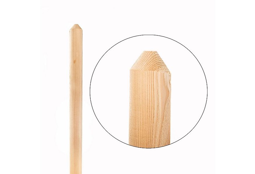 Mega-Holz Holzzaun Zaunlatten-Paket "Mallorca" (Halbpalisade) 6 cm 80 cm 10 günstig online kaufen