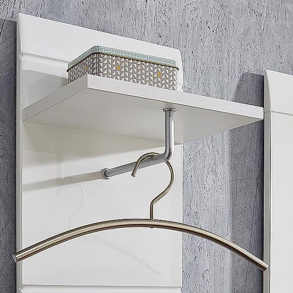 Lomadox Garderobenpaneel DANARO-01, Set Hochglanz weiß günstig online kaufen