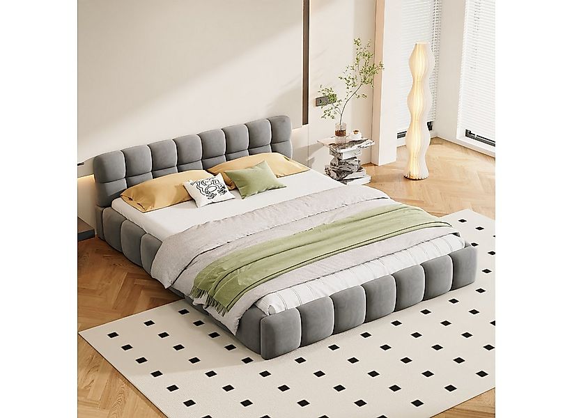 PXloue Polsterbett Doppelbett Jugendbett (ohne Matratze), (Futonbett), Mit günstig online kaufen