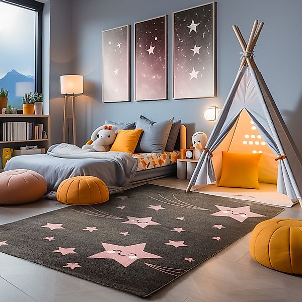 SIMPEX24 Teppich Sterne Design, Läufer, Höhe: günstig online kaufen