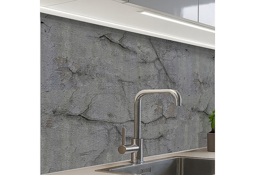 KitchenYeah Küchenrückwand selbstklebend Alt - Beton - Wand, (1-tlg), Sprit günstig online kaufen