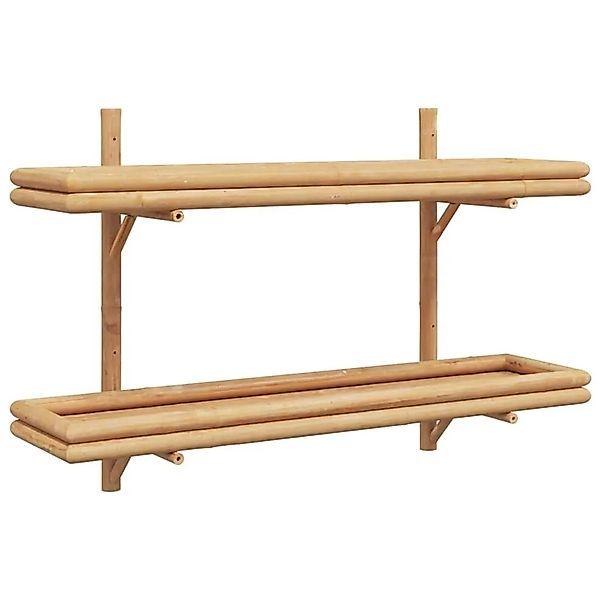 vidaXL Wandregal mit Regal Wandmontiert Braun 100 x 26 x 60 cm Bambus 41071 günstig online kaufen