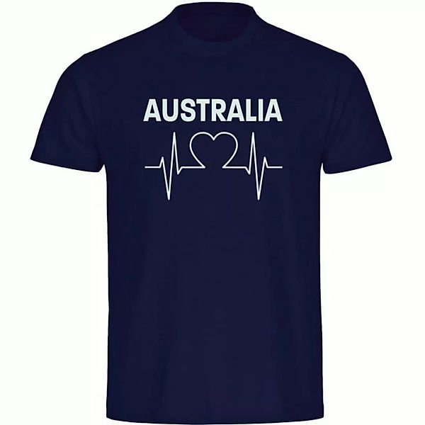multifanshop T-Shirt Herren Australia - Herzschlag - Männer günstig online kaufen